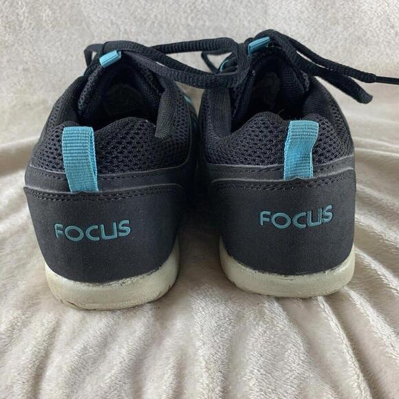 Focus Womens Size 8 Black Turquoise Lace Up Running Shoes Sneakers - Picture 4 of 7